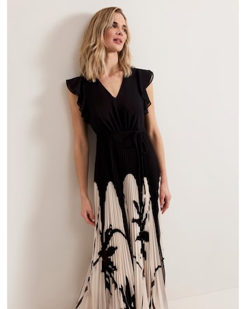 Phase Eight Uma Printed Pleat Maxi Dress
