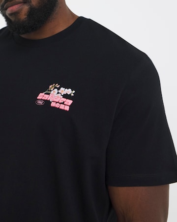 Jack & Jones Sakura Oriental Back Graphic T-Shirt - Black