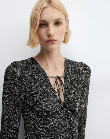 Mango Printed Bow Tie Dress