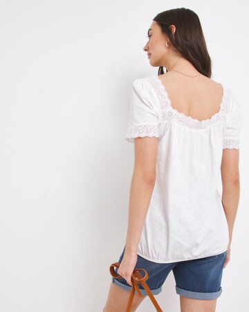 Julipa Square Neck Lace T-Shirt