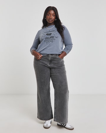 Blue Burning Hearts Slogan Sweatshirt