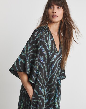 Joanna Hope Tie Neck Swing Midi Dress