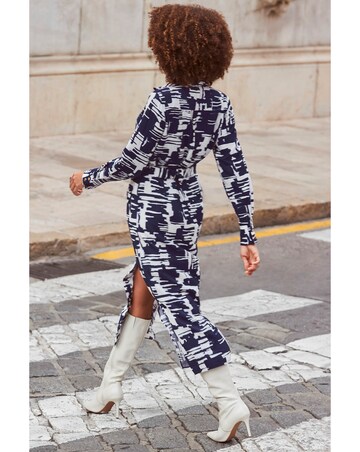 Sosandar Abstract Print Luxe Utility Shirt Dress