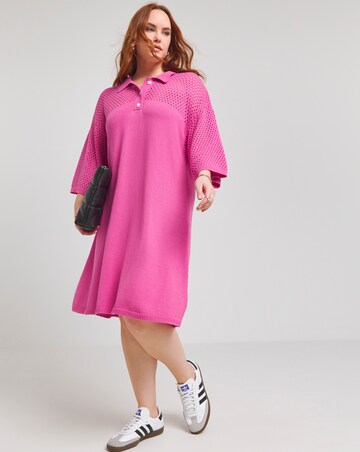 Native Youth Pink Polo Short Sleeve Mini Dress