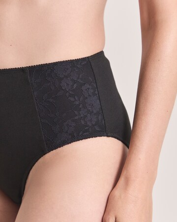 Pretty Secrets (2 Pack) New Sarah Cotton Full Fit Knickers White/Black