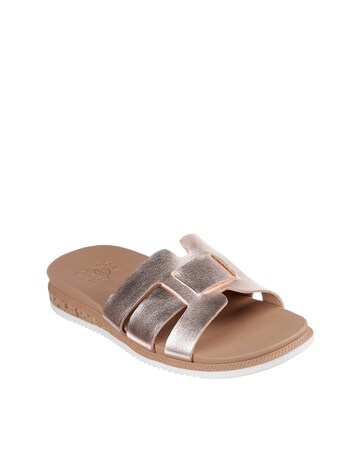 Skechers Bobs Desert Kiss Low Duraleather Rose Gold Sandals - Standard Fit (D)