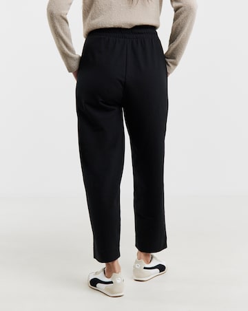 Black Barrel Leg Jersey Trouser