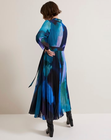 Phase Eight Printed Pleat Sky Midi Dress