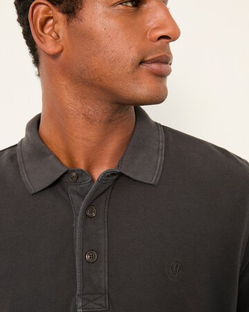 Fatface Pique Short Sleeve Polo (Regular & Tall) - Black