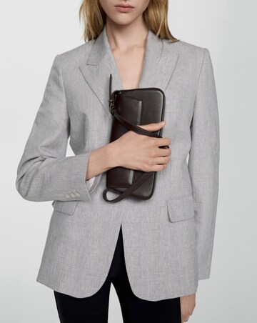 Mango Houndstood Linen Jacket Blazer