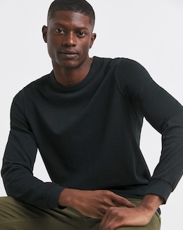 Heavyweight Long Sleeve T-Shirt Long Length- Black