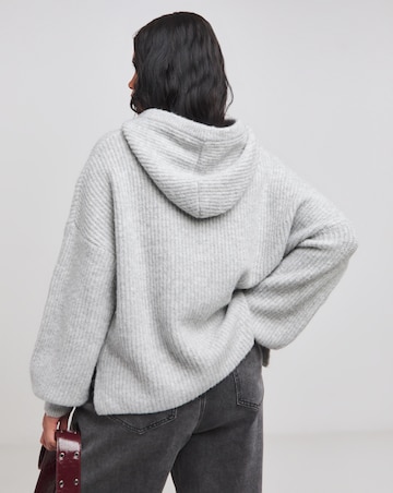 Simply Be Grey Marl Knitted Hoodie