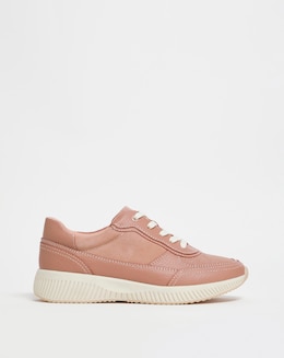 Leather Lace Trainer - Wide Fit (E)