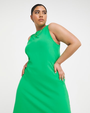 Simply Be Green Cotton Jersey Sleeveless Maxi Dress