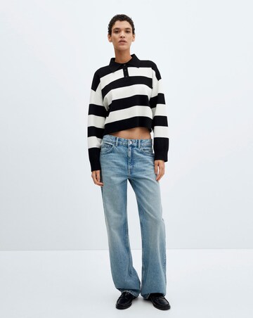 Mango Striped Polo - Neck Sweater