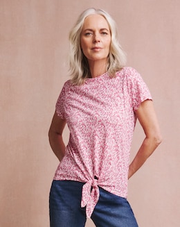 Julipa Pure Cotton Tie Hem T-Shirt