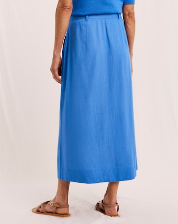 Julipa Button Down Linen Midi Skirt