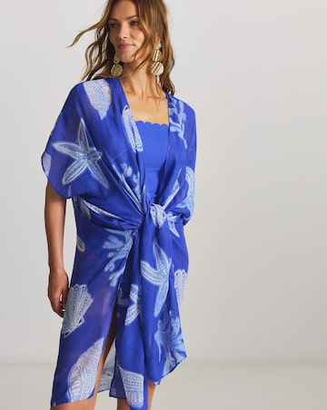 MAGISCULPT Tie Front Shell Print Kaftan