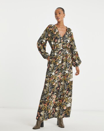 Long Sleeve Printed Maxi Dress