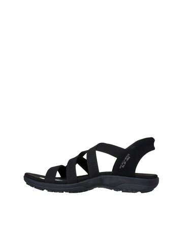 Skechers Black Reggae Stretch Flex Sandals - Wide Fit (E)