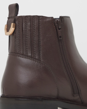 Blythe Hidden Gusset Leather Ankle Boots - Extra Wide Fit (EEE)