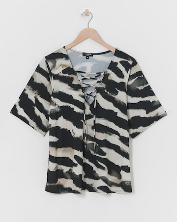 Lace Up Jersey Top