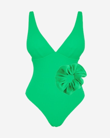 Crinkle Plunge Swimsuit and Scrunchie