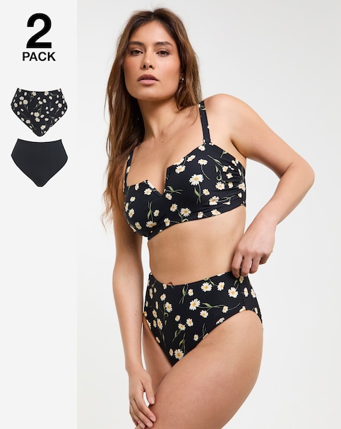 MAGISCULPT Medium Control 2 Pack High Leg Bikini Bottoms