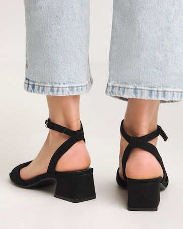 Amber Barely There Low Block Heel Sandals Extra Wide EEE Fit