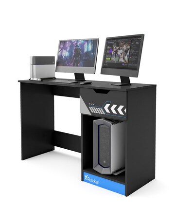 Octane Gaming Desk with Drawer Blue
