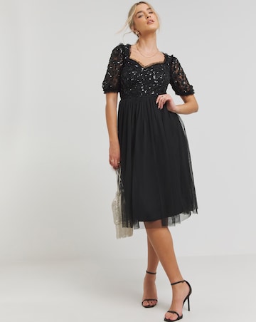 Maya Curve Floral Midi Dress