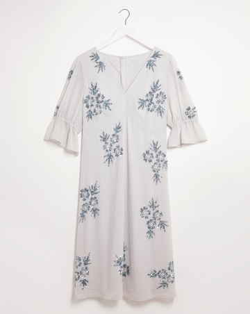 Joanna Hope Floral Sequin Midi Dress