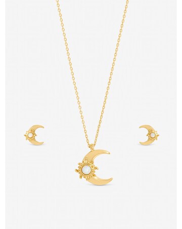 Inicio Gold Plated and Opal Moon Set - Gift Box