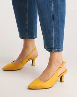 Marina Flexi Sole Kitten Heel Slingback Shoe - Extra Wide fit (EEE)
