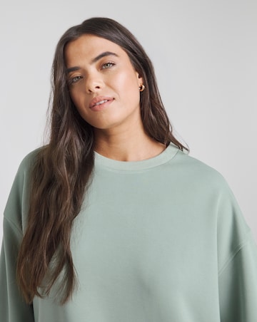 Simply Be Sage Green Luxe Modal Dip Back Sweatshirt