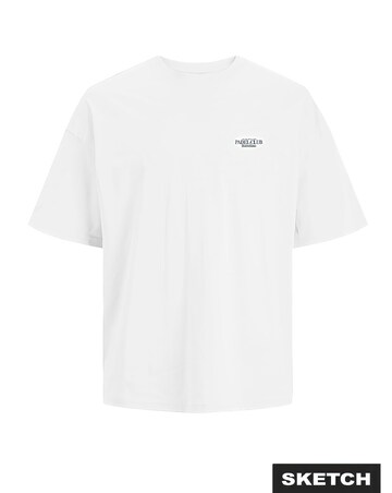 Jack & Jones Padel Club Back Graphic T-Shirt - White
