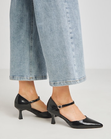 Heavenly Soles Corrine Two Part Pointed Toe Heeled Shoes - Extra Wide Fit (EEE)