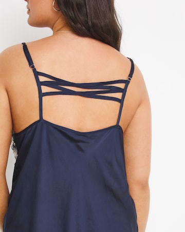 Figleaves Soft Focus Embroidery Satin Top & Shortie Set