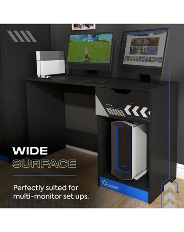 Octane Gaming Desk with Drawer Blue