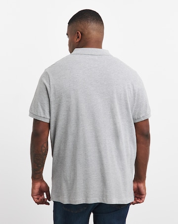 Grey Marl Pique Polo Reg