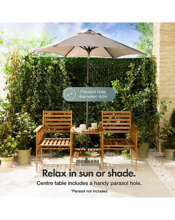 VonHaus CannesWooden Garden Loveseat Bench