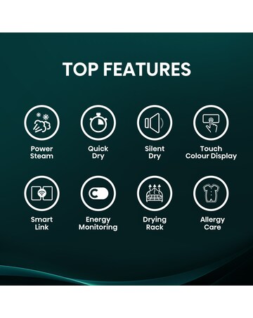 Hisense Power Steam 5i Series DH5I104BWAB WiFi-enabled 10kg Tumble Dryer - White