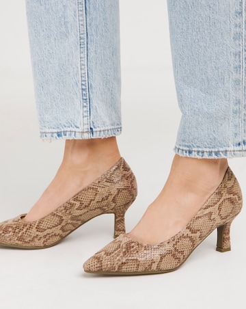 Kayla Flexi Sole Kitten Heel Court Shoe - Extra Wide Fit (EEE)