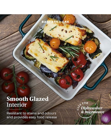 Barbary & Oak Nattura Set of 2 Square Baking Dishes Teal