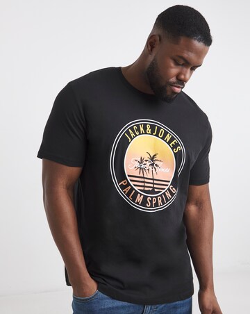 Jack & Jones Palm Graphic T-Shirt - Black
