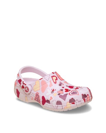 Crocs Pink Milk/Hearts Classic Clog - Standard Fit