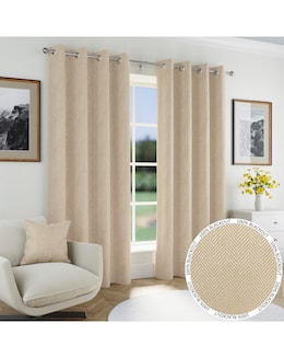 Chester Herringbone Eyelet Curtains