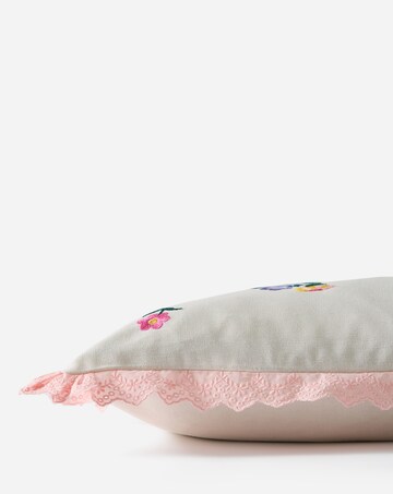 Ivy Floral Embroidered Boudoir Cushion