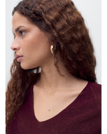 Mango V Neck Fine Knit Sweater