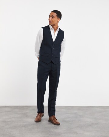 Navy Wool Blend Waistcoat